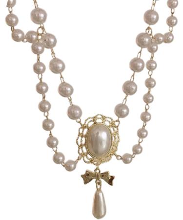 Southjieling Fashionable Tassel Necklace - Elegant Multi-Layer Pearl Collarbone Chain | Women's Jewelry Accessories in White - Buy Online on GoSupps.com