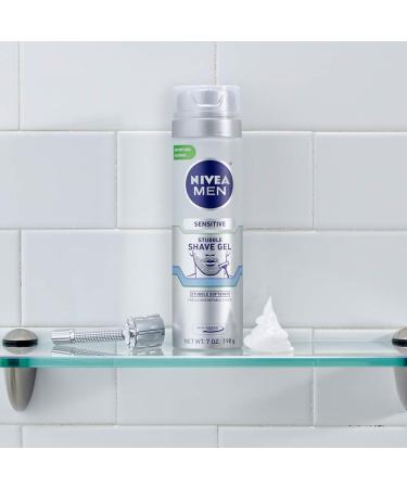 Nivea Men Sensitive Skin & Stubble Shave Gel - Pack of 3 with Beard Softener - 7 Oz Can, 21 Ounce 3 Pack - Buy Online on GoSupps.com