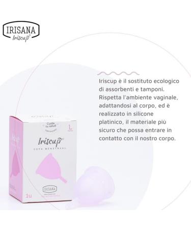Shop Irisana Menstrual Cup Size L - 100% Surgical Silicone Transparent Eco-Friendly | Iriscup for IUP Compatibility - Buy Online on GoSupps.com