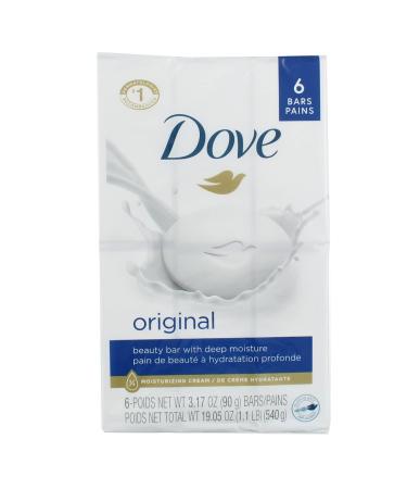 Dove Original Moisturizer Cream Bars - 6 Ct 3.17 oz | Hydrating Soap for Glowing Skin | Buy Internationally - Buy Online on GoSupps.com