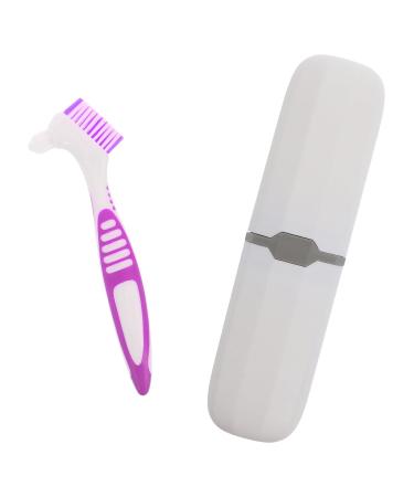Brosse Dents Portable pour Proth ses Dentaires Douce tui de Rangement Compact Bleu Gris Kit Nettoyage Voyage pour Appareils Dentaires Brosse Nettoyante Multifonction