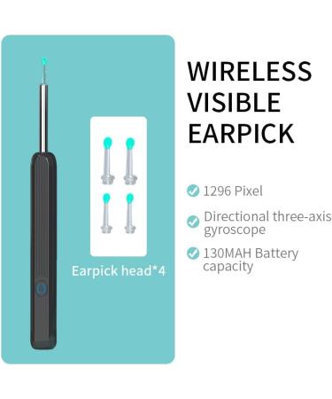 Sadodo Wireless Ear Wax Remover Camera Otoscope 3.6mm 1296P HD - LED Lights, Black B Style Kit - Buy Online on GoSupps.com
