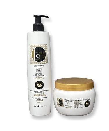KeraGold KERAGOLD PRO BC Range Duo Pack Shampoo 500ml + Mask 500ml Keratin & Coconut Oil Nourishment Repair & Softness Sulfate-Free