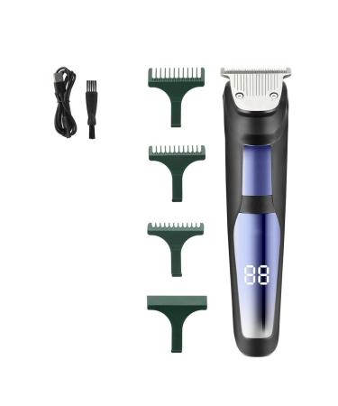 Hair Cutting Tool Waterproof Barber The Electric LED Displays The Hairdressing Tool USB Clipper Shaved Hair Carved Oil Head Push Shear (Color : OneColor)