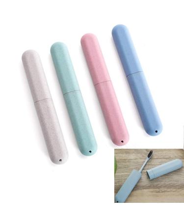 Nuluxi portable toothbrush container toothbrush shell toothbrush etuis holder toothpaste box toothbrushes case for travel in the free camping family school business trip (4 pieces 4 colors)