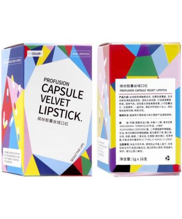 Zhoujie Mini Pill Lipstick Set - 16 Colors Waterproof Matte Lipstick Capsules for Long-lasting Velvet Finish - Buy Online on GoSupps.com