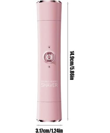 Womens Electric Shaver Bikini Trimmer with Double Heads Hair Removal with Ergonomic Design for Body Eyebrows Face Intimate Zones Ears Legs Pink - Buy Online on GoSupps.com