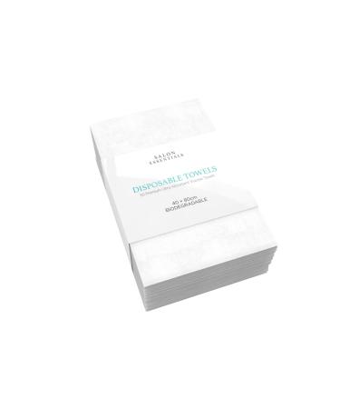Salon essentials natural disposable towels with a smooth surface ultra-suckable and thin 50 pieces perfect for spas salons hairdressing shops and luxury retreat 40 x 80 cm / towel (white)