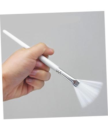 VINTORKY DIY Makeup White Makeup Fan Makeup Fan up for Facial Brush Fan Shape Brushes Brush with Wood Handle Make up Care - Buy Online on GoSupps.com