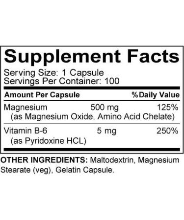 Simply Natural Magnesium 500mg - 100 Capsules | Pure and Potent Supplement - Buy Online on GoSupps.com