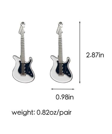 ZHOUMEIWENSP Retro Guitar Hairpin Set - 2PCS Metal Hair Clips for Punk Style Hairdos (White) - Buy Online on GoSupps.com