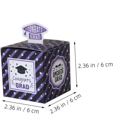50pcs Boxes Graduation Candy Box Gift Boxes Favor Boxes Graduation Party Favors Party Candy Holder Grad Candy Boxes Candy Supply Graduation Treat Boxes Square Carton Purple Paper 1 count (Pack of 1) Purple - Buy Online on GoSupps.com