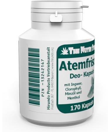 Breath Fresh Deodorant Capsules - 170 Pieces with Ginger Chlorophyll Mint Oil & Menthol | International Shipping Available - Buy Online on GoSupps.com