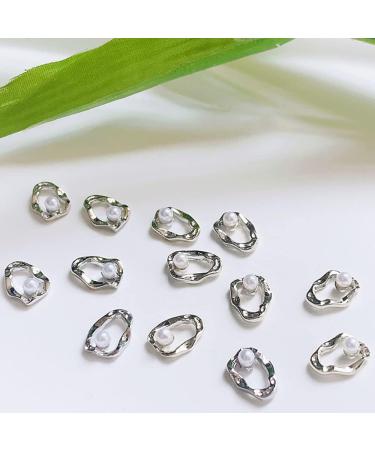 10pcs 3D Irregular Metal Frame Pearl Nail Charms for Acrylic Nails - Retro Pearls Alloy Nail Art Charms - Women Nail Supplies - Buy Online on GoSupps.com