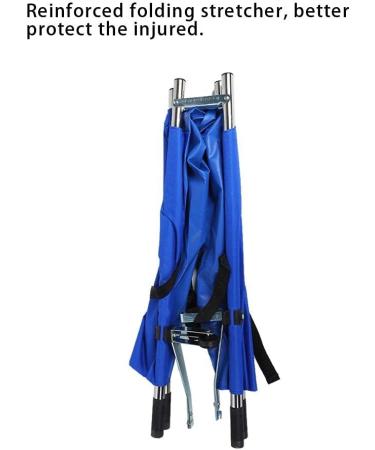 Reinforced Folding Stretcher Dirt Resistant Medical Emergency Stretcher with Wheels First Aid Teaching Equipment Patient Mover (Blue) - Buy Online on GoSupps.com