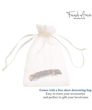 French Amie Oblong Handmade 3.5 Celluloid Automatic Hair Clip Barrette - Strong Hold Clip for Girls & Women - Paris Hair Accessories - Made in France (Tokyo Shell) - Buy Online on GoSupps.com