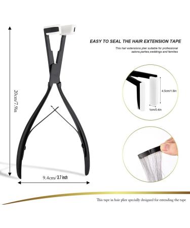 TRITAM Tape in Hair Extensions Pliers Multifunctional Film Pliers Hair Extension Pliers Stainless Steel Flat Surface Extensions Tape Sealing Clamp Pliers Tool - Buy Online on GoSupps.com