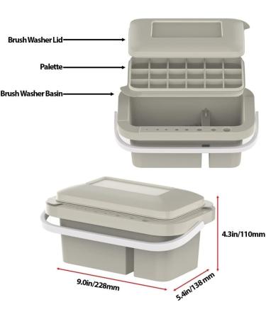 Simplify Aesthetic Paint Palette with 10 Brushes - Acrylic and Watercolor Brush Cleaner, Holder, and Organizer for Water-Based Paints - Buy Online on GoSupps.com