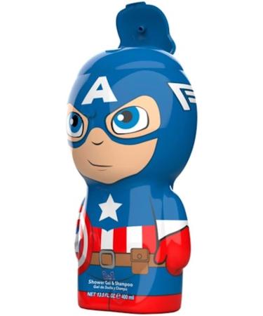 Marvel Captain America 2-in-1 Shower Gel & Shampoo - 3D Figure with Great Fragrance for Children and Adults (400 ml) - Buy Online on GoSupps.com