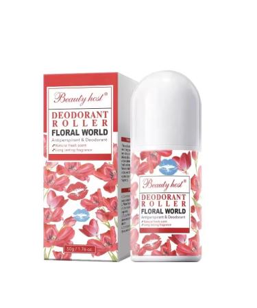 Beauty Host Deodorant Roller Set of 3 Floral World Ocean Wind Sweet Kiss Scents - Buy Online on GoSupps.com