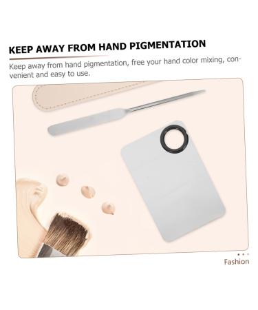 Buy 1 Set Color Stick Palette & Waxing Spatula | Essential Makeup Color Mixing Plates & Tools | Stainless Steel Foundation Palette for Flawless Beauty - Buy Online on GoSupps.com