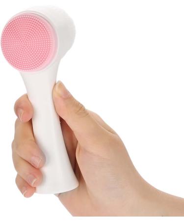 Double Sided Facial Cleansing Brush | Exfoliating & Massage Soft Bristles | Silicone Pore Cleaner for Blackheads, Acne | Multi-Purpose Wet/Dry | Pink - Buy Online on GoSupps.com