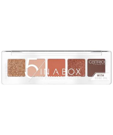 Catrice 5 In A Box Mini Eyeshadow Palette eye shadow No. 030 Warm Spice Look multicolored 5 orange tones with oils intense matte metallic shimmering vegan nanoparticle free (4g)