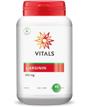 Buy Vitals L-Arginine 500mg - 100% Vegan & Natural Vegetable Capsules | 60 Count - Best Semi-Essential Amino Acid for Health - Buy Online on GoSupps.com