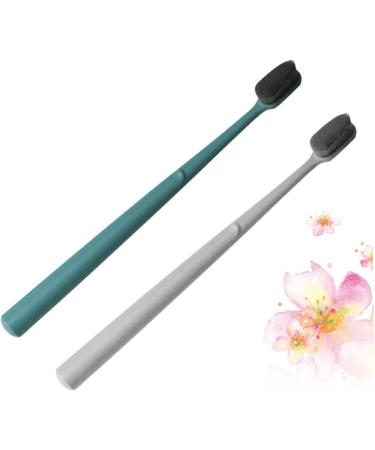 Buy FRCOLOR 2pcs Soft Nylon Charcoal Toothbrushes - Convenient Travel Oral Care | Eco-Friendly Tongue Care Brush for International Shipping - Buy Online on GoSupps.com