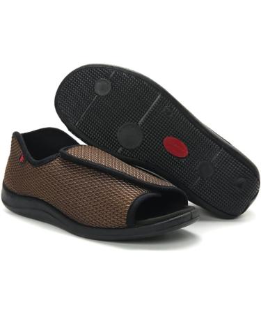 XINTU Men's Diabetic Shoes - Adjustable Closure, Breathable & Non-Slip - Wide Width Shoes for Swollen Feet - Coffee (Size 39) - Buy Online on GoSupps.com