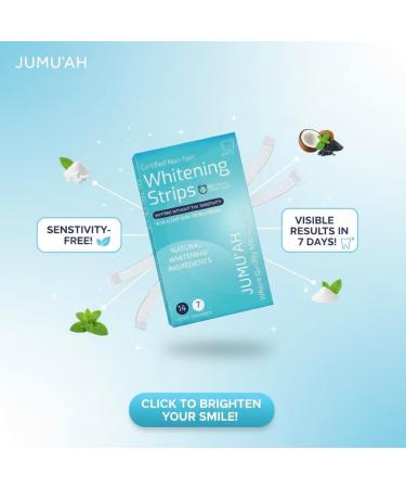 Jumu ah Teeth Whitening Strips - 7 Treatments -14 Strips - Peroxide Free - Certified Non-Toxic Teeth Whitening | Whitens Without Sensitivity Coconut & Mint Flavor - Buy Online on GoSupps.com