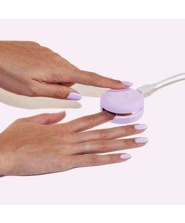 Le Mini Macaron DIY Gel Manicure Kit | LED Nail Dryer Lamp, Gel Polish, Cuticle Stick, Nail File & Remover Wraps - Lilac Blossom - Buy Online on GoSupps.com