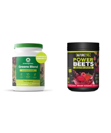 Amazing Grass Greens Blend Superfood: Super Greens Powder Smoothie Mix with Organic Spirulina & Nature Fuel Power Beets Powder