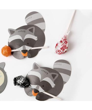 100 Pieces Cartoon Animal Lollipop Paper Cards - Perfect Wedding & Birthday Party Favors | International Shipping Available - Buy Online on GoSupps.com