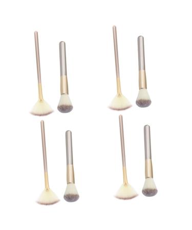 FRCOLOR 4 Sets Makeup Brush Highlighter Brush Makeup Highlighter Powder Facial Makeup Blush Fan Makeup Brush Make up Fan Makeup Tools Face Paint Corrugated Silk Nylon Wool Woman
