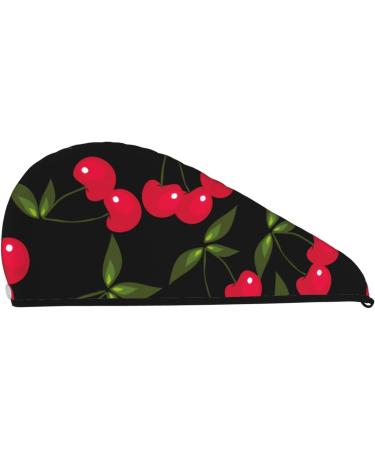 Cherry Microfiber Hair Towel - Soft Super Absorbent Quick Dry Hair Wrap for Women | Coral Velvet Cap for Long Curly & Thick Hair - Buy Online on GoSupps.com