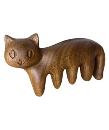 Orfofe Kitten Massagekamm Head massager Cat -shaped ridge scratch massage tools wooden ridge head scalp massager massage bums head messages scalp