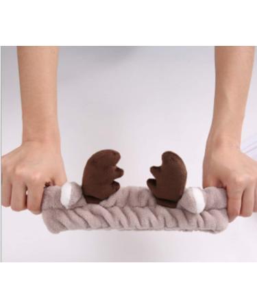 Makeup Headbands for Washing Face Elastic Coral Fleece Hair Band Facial Headband Make Up Wrap Head Band (coffee) - Buy Online on GoSupps.com