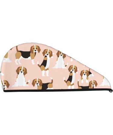 Beagle Dog Microfiber Hair Towel - Super Absorbent Coral Velvet Wrap for Women | Quick Dry for Long Curly & Thick Hair - Buy Online on GoSupps.com