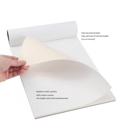 Paramount Universal Primed Premium Cotton Canvas Pad - 10 Sheet Pack, 11x14, Double Primed for Students, Drawing, Painting, Travel - White - Buy Online on GoSupps.com