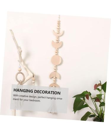 Cabilock Lunar Eclipse Wooden Beads Ornament Decor para De Mujer Interior Moon Wreath Hanging Pendant Bohemia - Buy Online on GoSupps.com