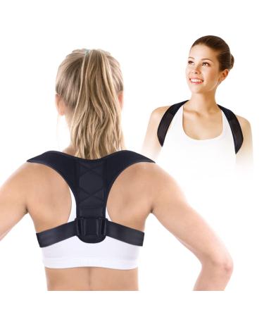 NEWGO Posture Corrector Upper Back Brace for Men Women  Fully Adjustable Back Straightener for Mid  Upper Spine Support for Neck  Shoulder and Back - 70 X 14.2