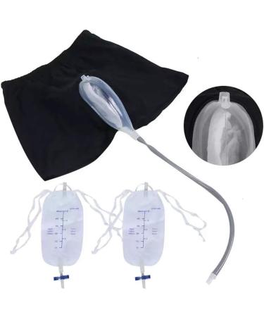 Urine Bags Urine Collectors Wearable Urine Bag Incontinence Pants for Men Portable Leak Proof Urine Funnel Urine System Holder Bag Urinary Drainage Stabilizatio Device (Size : Small (52-76cm))