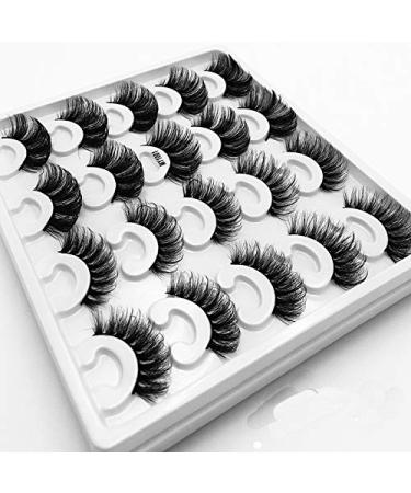 HBZGTLAD NEW 10pair Mink Eyelashes 15mm 25mm Lashes Fluffy Messy 3D False Eyelashes Dramatic Long Natural Lashes Makeup Mink Lashes (MY1001)