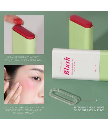 Multi-Use Makeup Blush Stick Beauty Solid Moisturizer Stick Waterproof Natural Nude Makeup Tinted Solid Moisturizer Stick for Eyes Lips Cheek (Rose red 30g) - Buy Online on GoSupps.com
