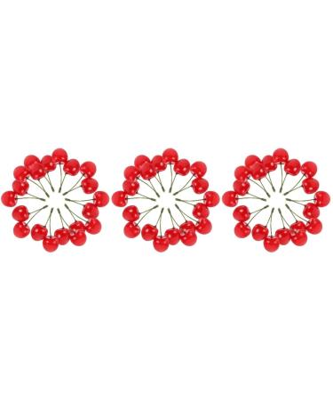 Cabilock 30 Pcs Artificial Cherry Farmhouse Vegetable Decoration Home Decorative Model Cherry Decoration Fruits Cherry Decor for Home Plastic Fruit Decor Kitchen Cabinet Toy Set Child
