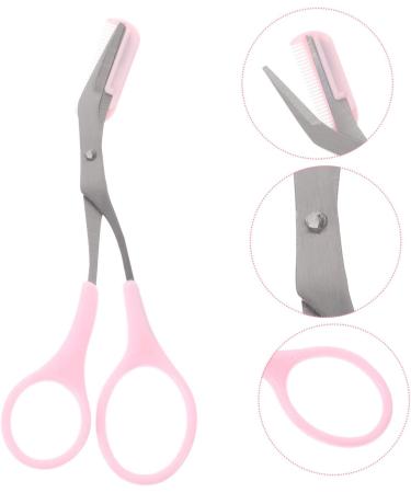 FRCOLOR Eyebrow Comb & Scissors Set - 4 Pcs Eyebrow Trimmer & Beard Shaver - Rust-Proof & Compact for Precision Grooming - Pink - Buy Online on GoSupps.com