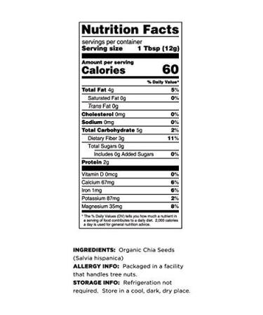 Terrasoul Superfoods Organic Black Chia Seeds 2.5 Pounds - Unflavored, Pack of 1 - Buy Online on GoSupps.com