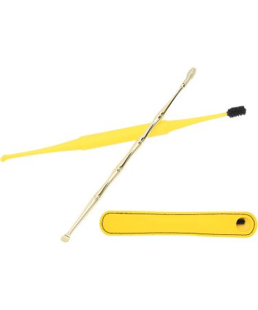 Earwax Removal Kit with Spring Soft Brush and Ear Spoon - Yellow Ear Cleaner Set - Buy Online on GoSupps.com