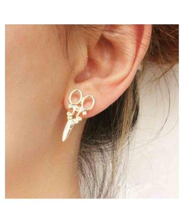 Punk Scissors Stud Earrings Gold Barber Earrings Minimalist Petite Earrings Personalized Earrings for Women and Girls Hair Stylist Gifts